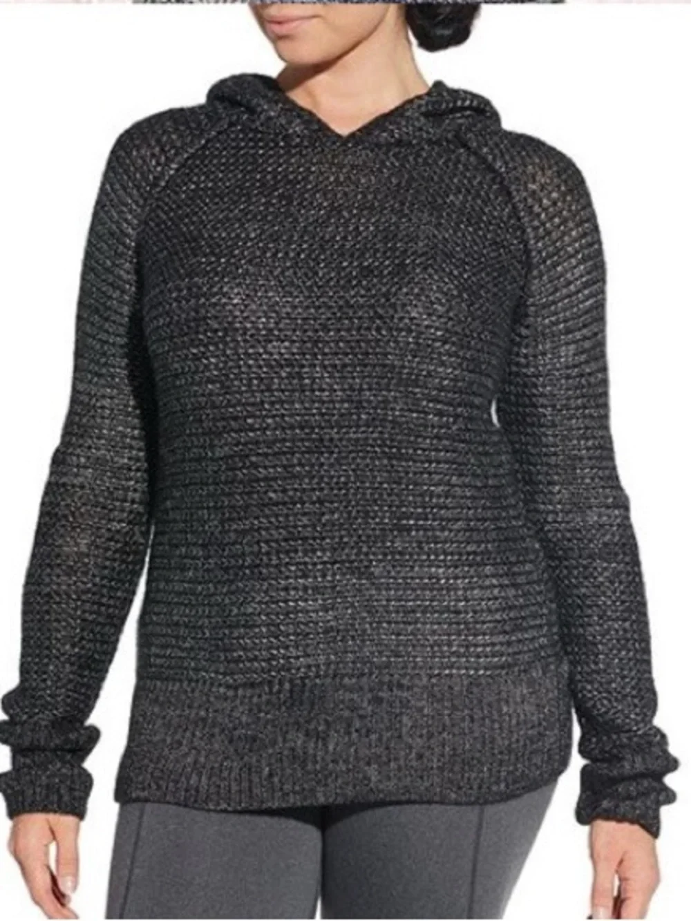 CALIA Effortless Metallic Hooded Sweater - Caviar - Women’s Medium - NWT‎